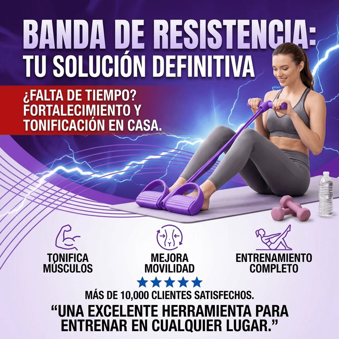 Banda Elástica Multifuncional PREMIUM-Tonifica y Alivia Tensiones